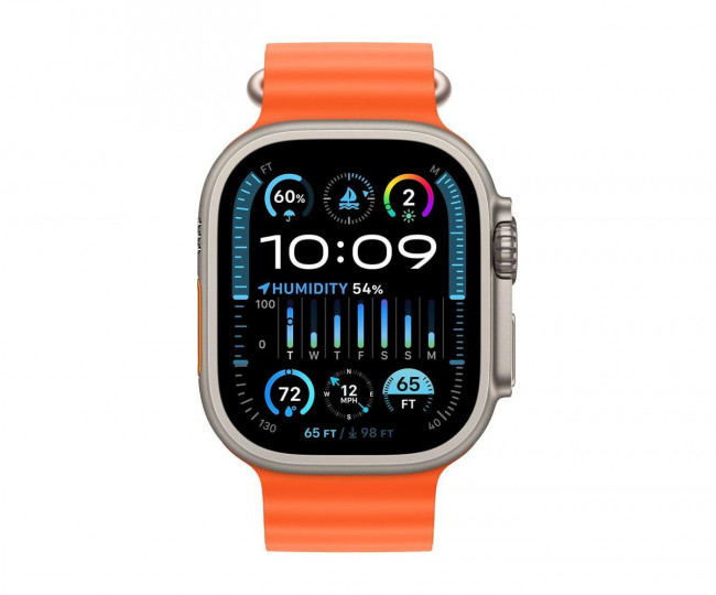 Apple Watch Ultra 2 GPS + Cellular 49mm Titanium Case with Orange Ocean Band (MREH3) б/у